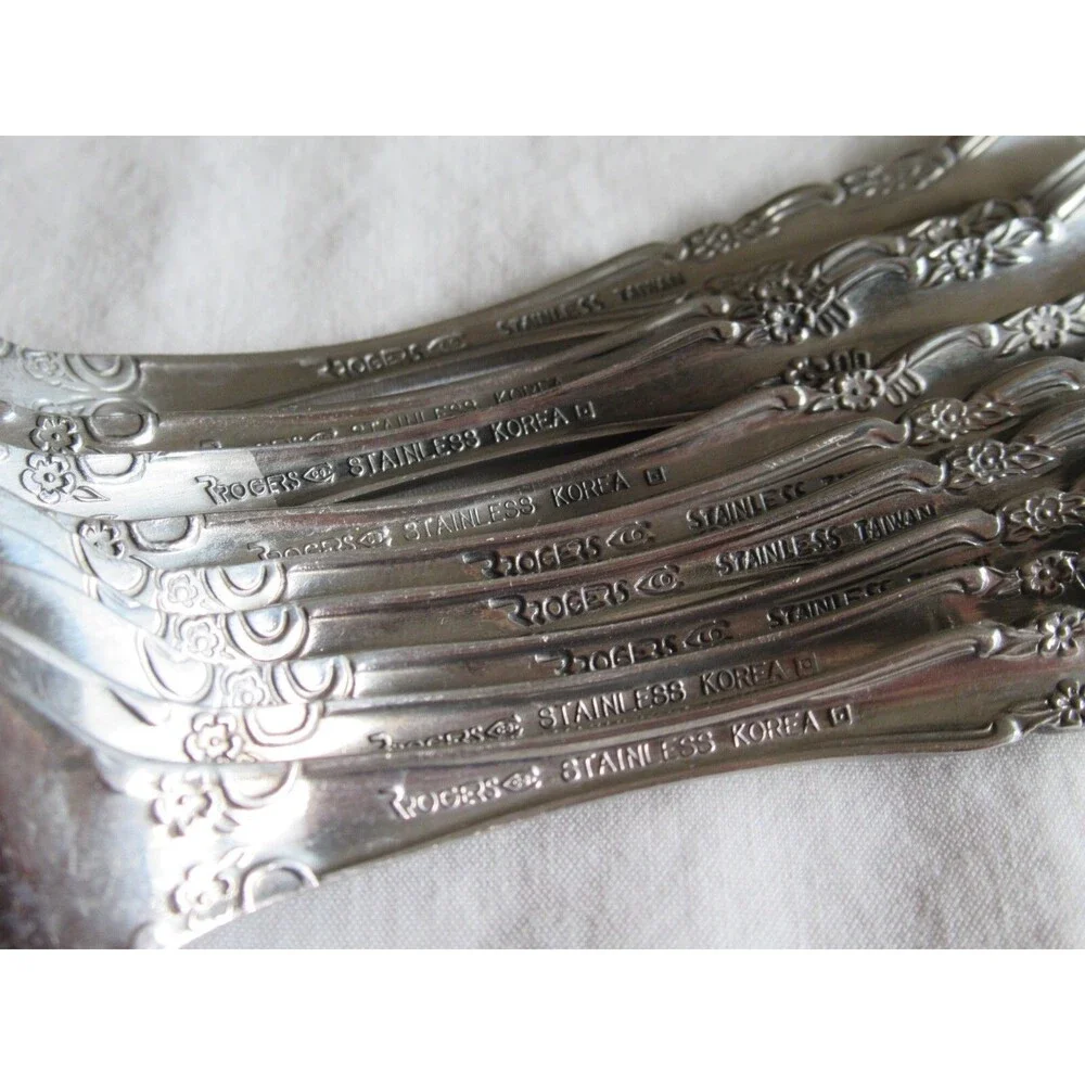 Roberts Rogers Co Korea & Taiwan DELIGHT Stainless Lot of 9x Salad Forks 6